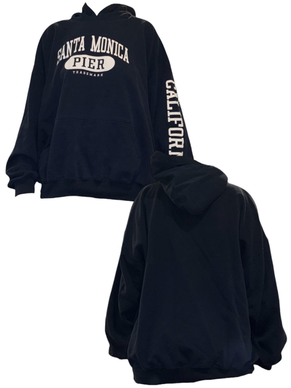 Santa Monica Pier California Navy Hoodie